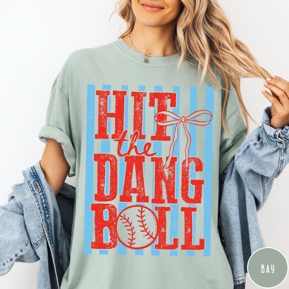 Hit The Dang Ball Comfort Colors TShirt Trendy Baseball Tee Womens Baseball Shirt Baseball Mom Swea 2