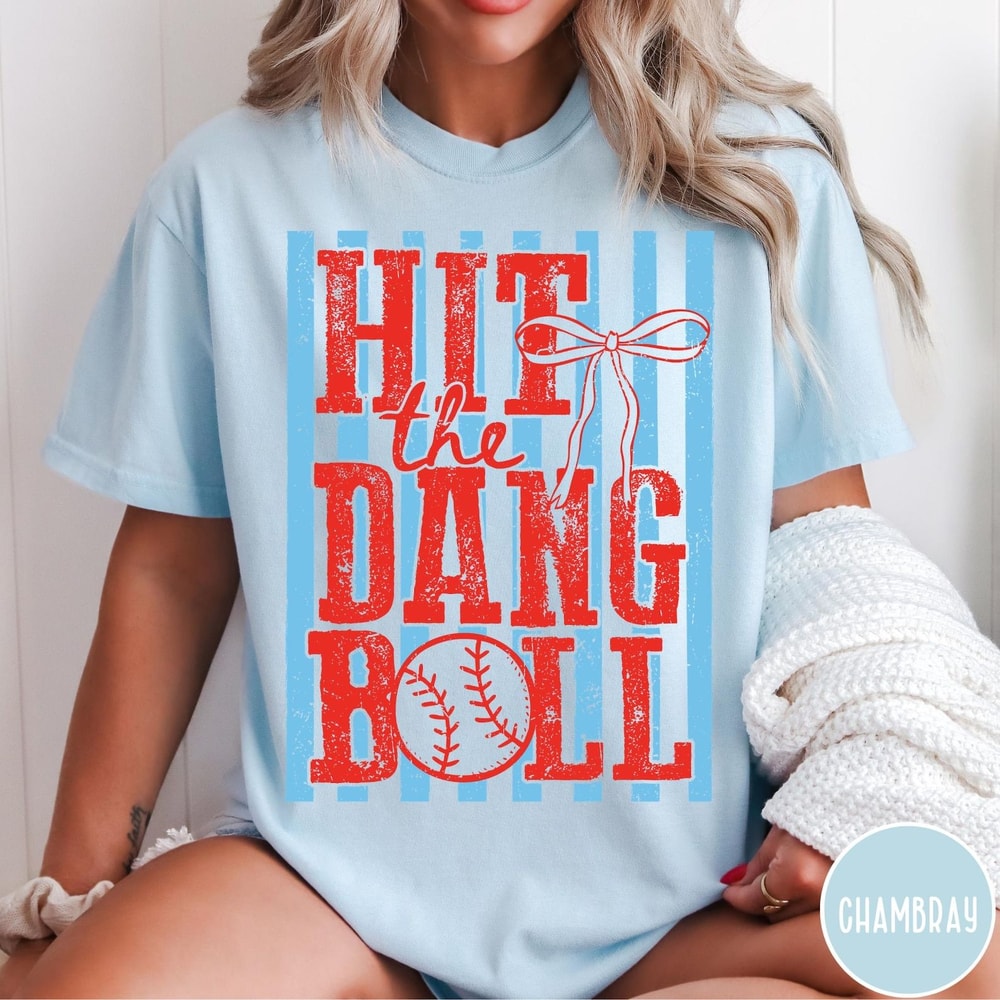 Hit The Dang Ball Comfort Colors TShirt Trendy Baseball Tee Womens Baseball Shirt Baseball Mom Swea 4