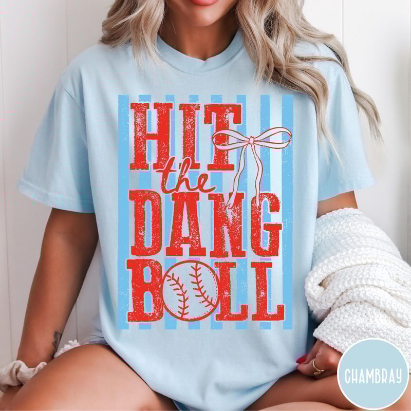 Hit The Dang Ball Comfort Colors TShirt Trendy Baseball Tee Womens Baseball Shirt Baseball Mom Swea 4