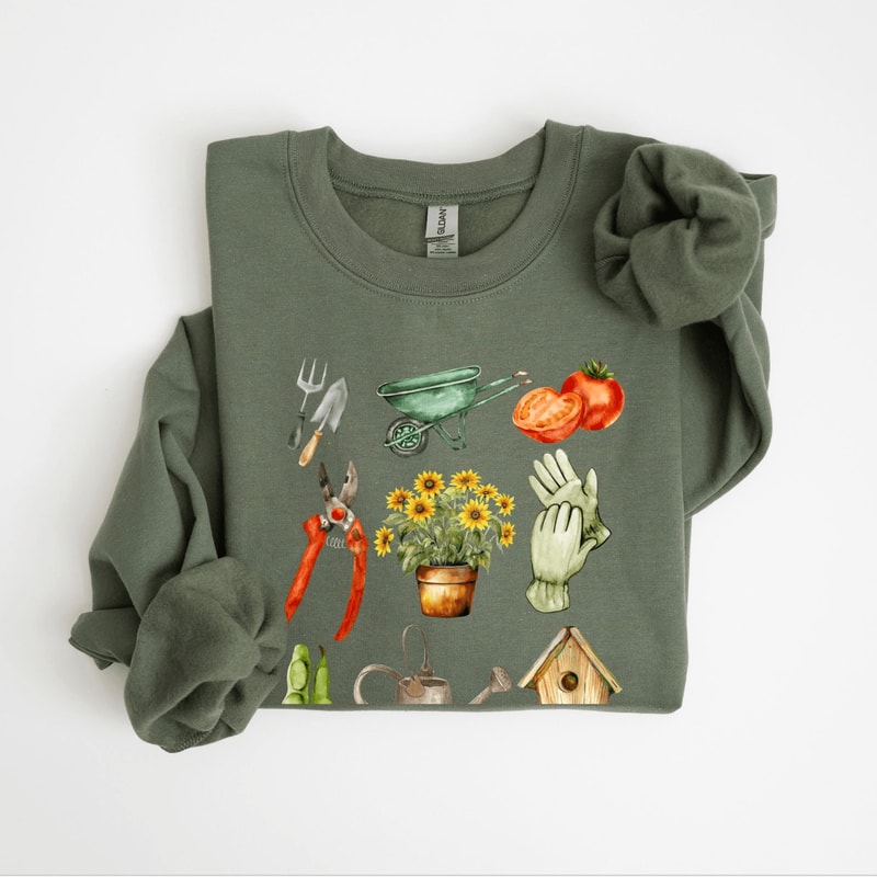 Comfort Colors Gardening Sweatshirt For Women Garden Lover Crewneck Plant Mom Cottagecore Pullover 2