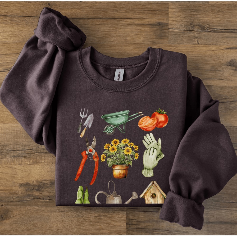 Comfort Colors Gardening Sweatshirt For Women Garden Lover Crewneck Plant Mom Cottagecore Pullover 3
