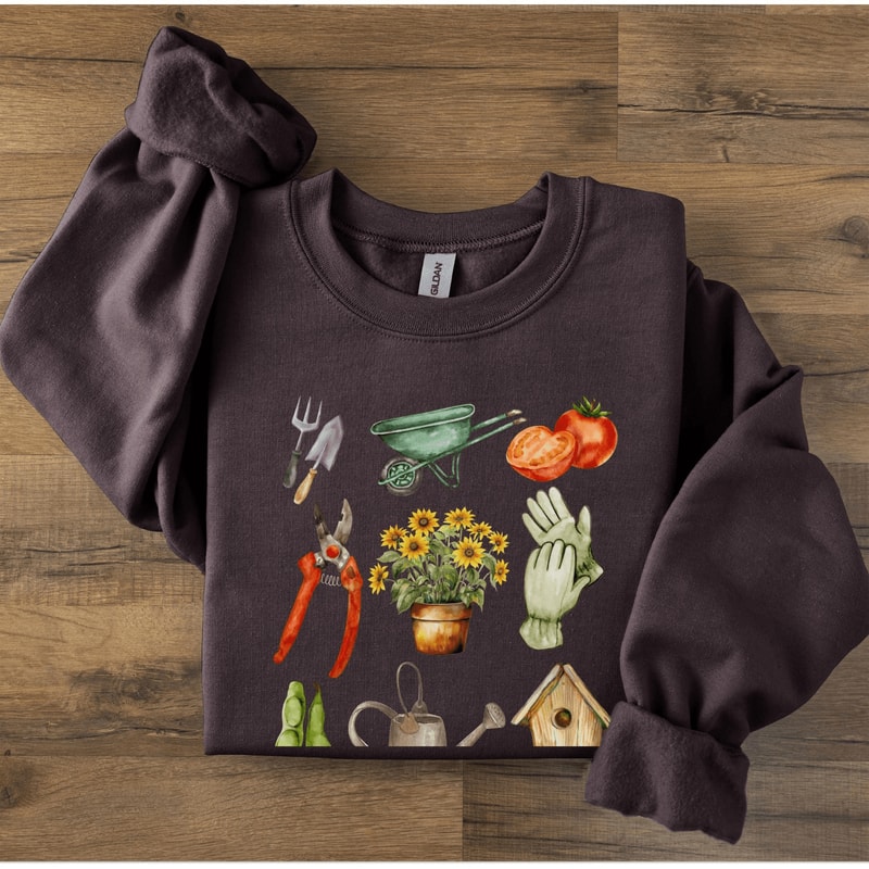 Comfort Colors Gardening Sweatshirt For Women Garden Lover Crewneck Plant Mom Cottagecore Pullover 3