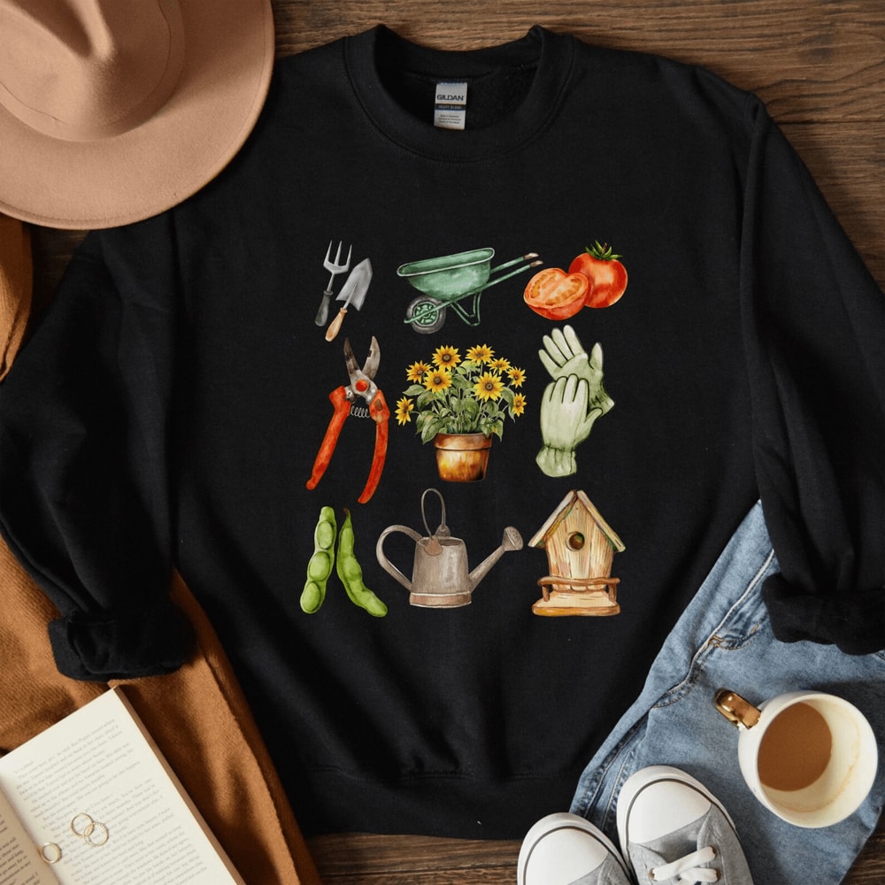 Comfort Colors Gardening Sweatshirt For Women Garden Lover Crewneck Plant Mom Cottagecore Pullover 4