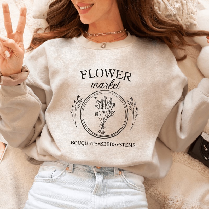 Vintage Pressed Flowers Shirt For Women Boho Wildflower Cottagecore Floral Botanical Tee Garden Lov 2
