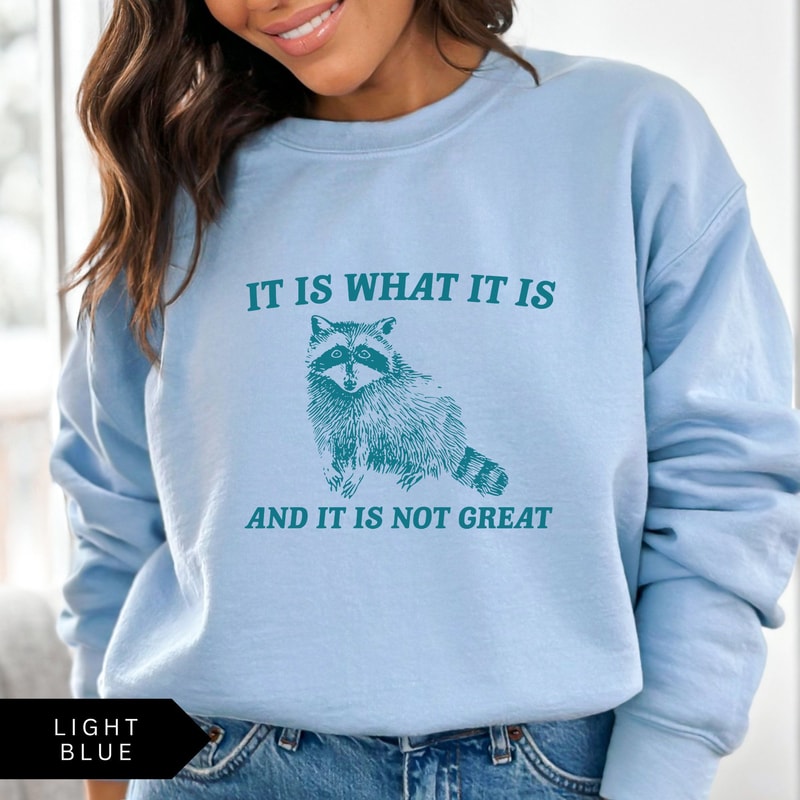 It Is What It Is Shirt Funny Raccoon Meme Graphic Tee Sarcastic Humor Aesthetic TShirt 1