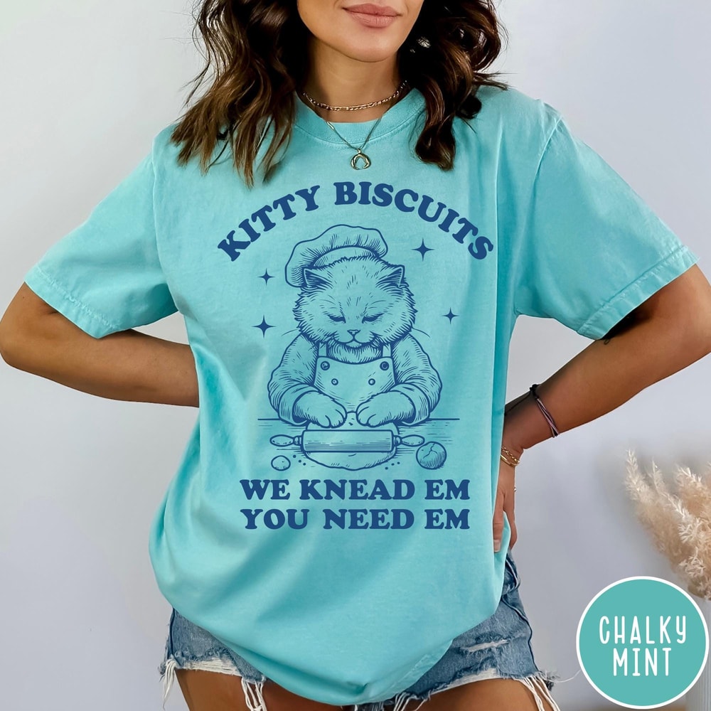 Kitty Biscuits Shirt Funny Cat Baking Graphic Tee Cute Cat Lover Pun TShirt 3