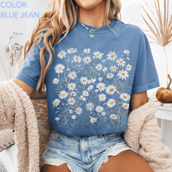 comfort colors daisy flower shirt cottagecore floral tee wildflowers plant lover shirt