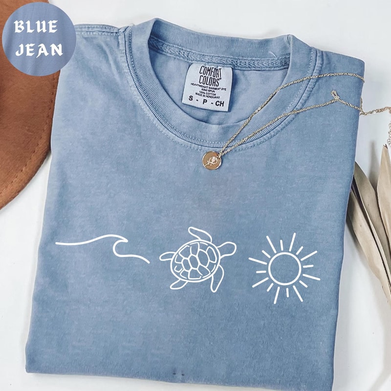 Ocean Turtle Sun TShirt Summer Shirt Gift For Women Beach Shirt Summer Women Shirt Comfortable Tee 2