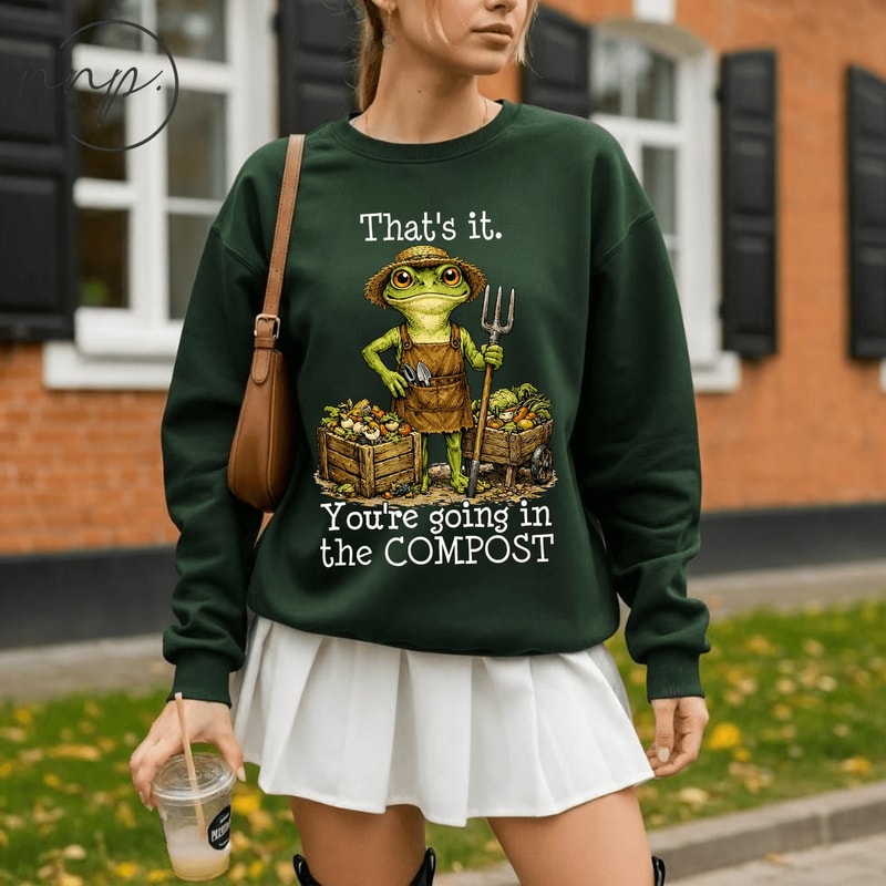 Comfort Colors Frog Compost Gardening Shirt Funny You Re Going In The Compost Tee 2
