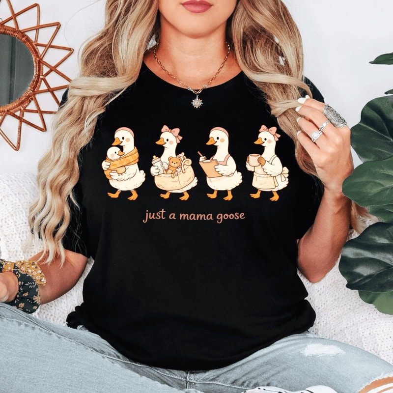 Mama Goose Shirt Funny Mom Life Tee Comfort Colors Silly Goose Mom Shirt 0