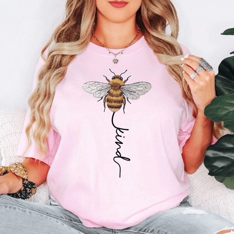 Comfort Colors Bee Kind Shirt Cute Bee Graphic Kindness Aesthetic Nature Tee 1