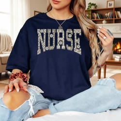 nurse leopard shirt | floral leopard print nurse graphic tee | comfort colors rn gift shirt