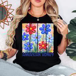 american honey shirt | patriotic floral americana summer graphic tee for women