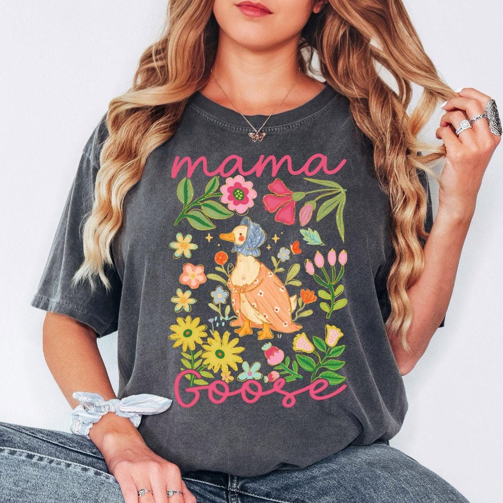 Comfort Colors Mama Goose Shirt Funny Mom Goose Graphic Tee Mothers Day Gift Shirt 3