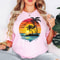 Comfort Colors Sunset Beach Shirt Tropical Palm Tree Ocean Sunset Coastal Aesthetic Tee 2