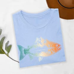 fishing shirt mountain trout graphic tee | outdoorsman lake fishing & camping nature angler shirt
