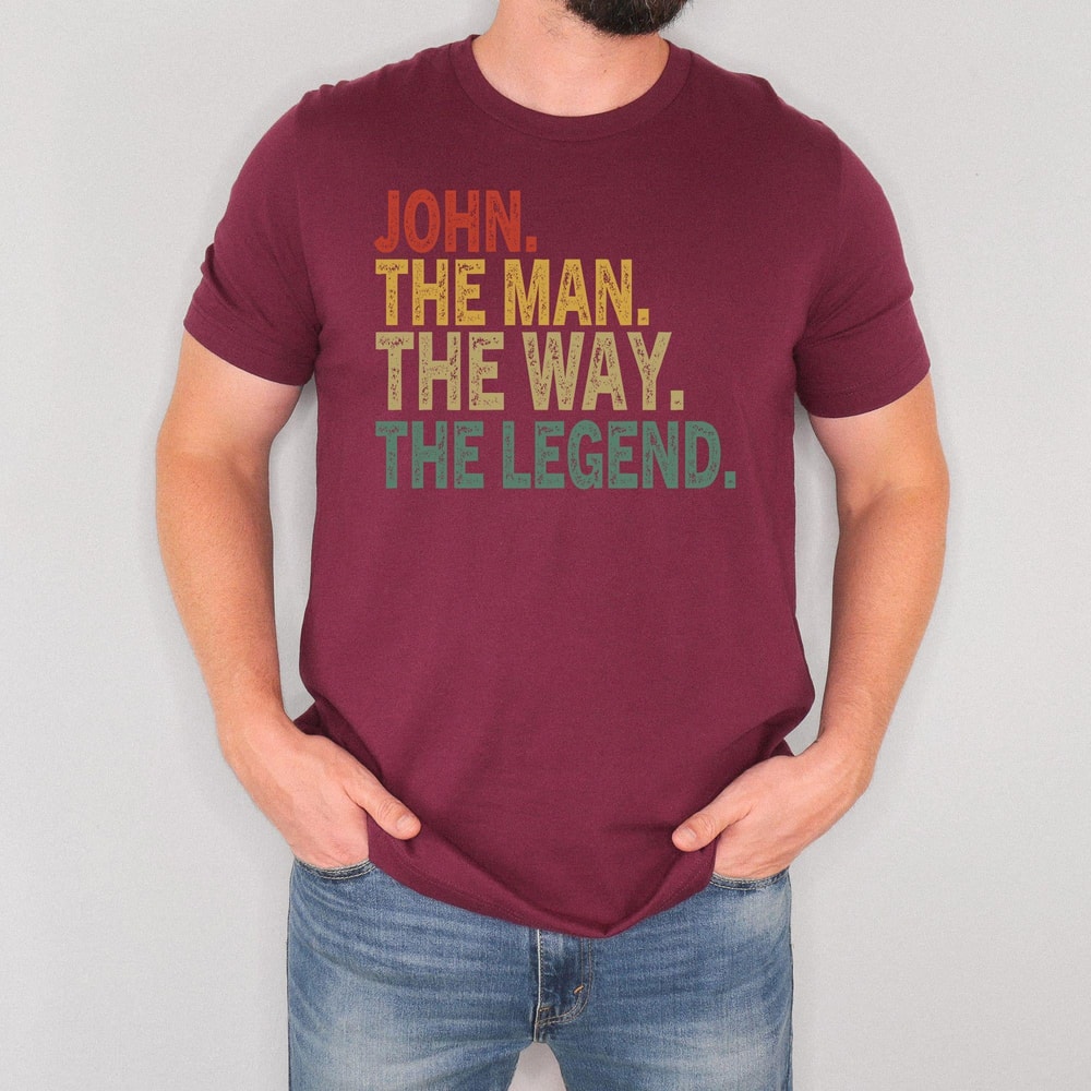 Custom Name TShirt The Man The Way The Legend Tee Personalized Mens Shirt Gift For Dad Husband Boyf 1