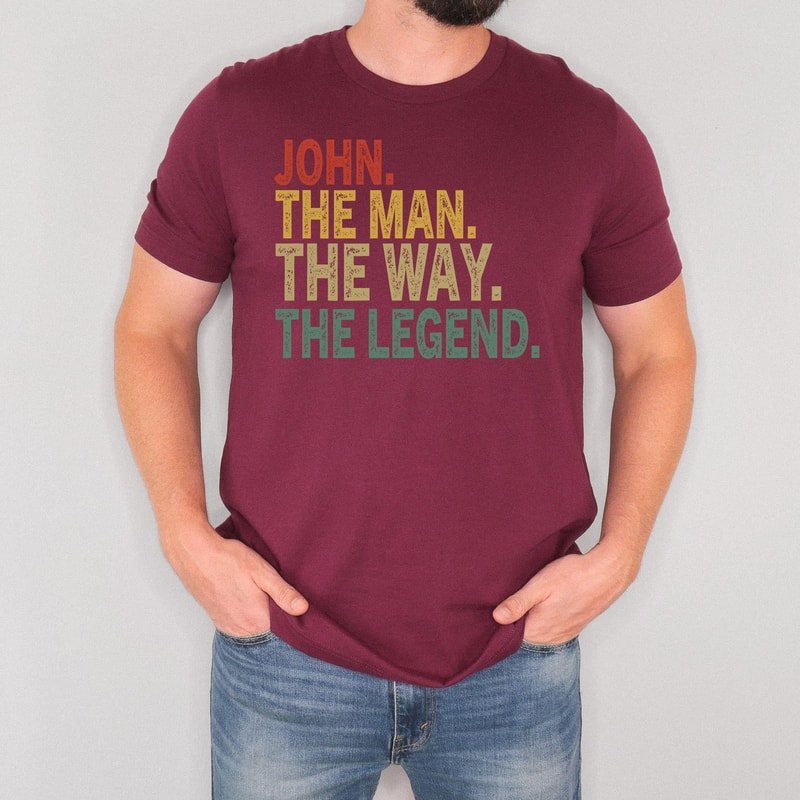 Custom Name TShirt The Man The Way The Legend Tee Personalized Mens Shirt Gift For Dad Husband Boyf 1