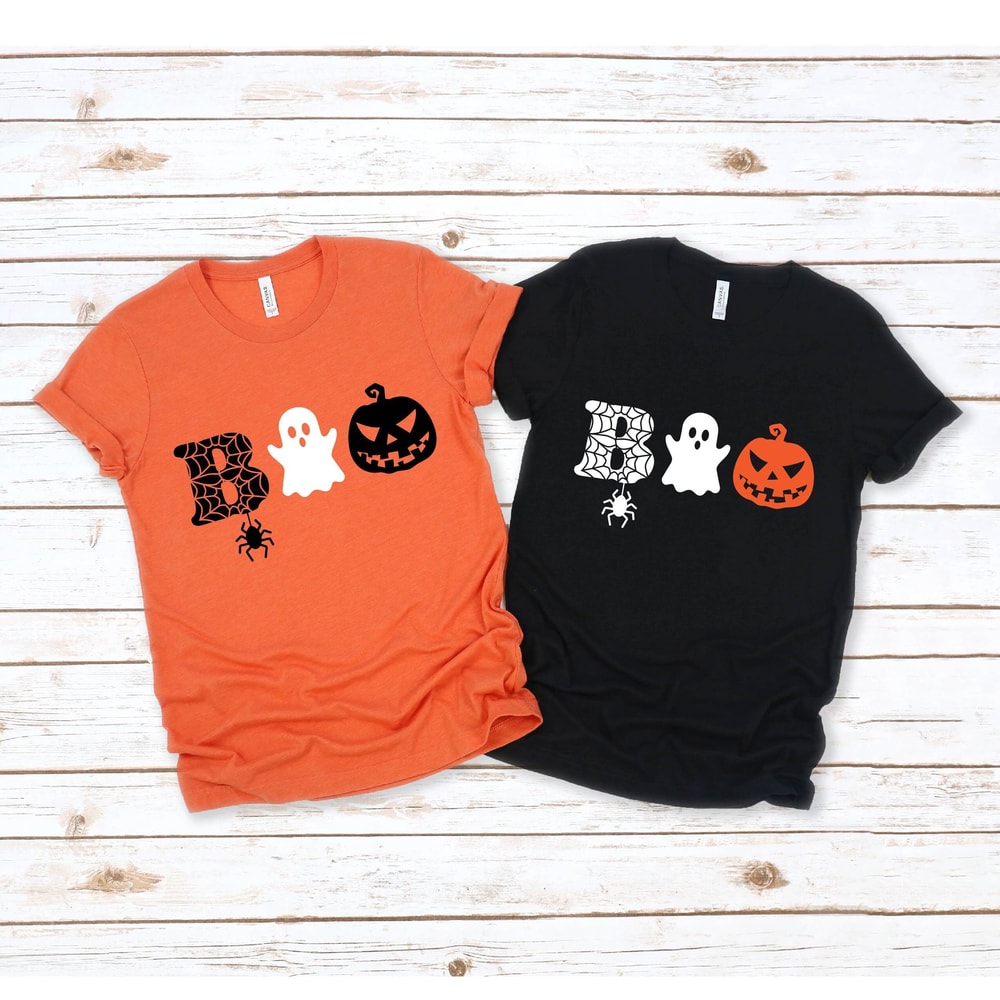 Halloween Boo Shirt Halloween Ghost Shirt Halloween Pumpkin TShirt Kids Halloween Shirt Spider Hall 0