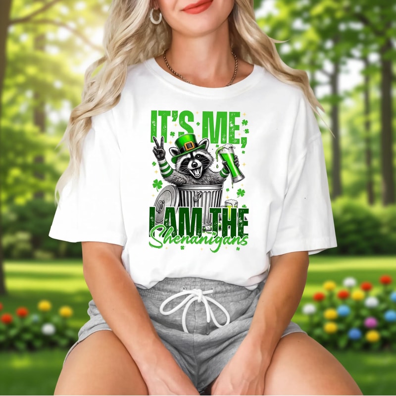 Comfort Colors St Patrick Day Raccoon Shirt Funny Irish Raccoon Tee I Am The Shenanigans Shirt 4