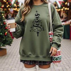 jesus christmas sweatshirt, christian christmas tees, faith holiday crewneck, religious christmas sweatshirt