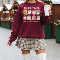 jesus is my jam christmas sweatshirt, faith christian sweatshirt, religious holiday crewneck, blessed cozy