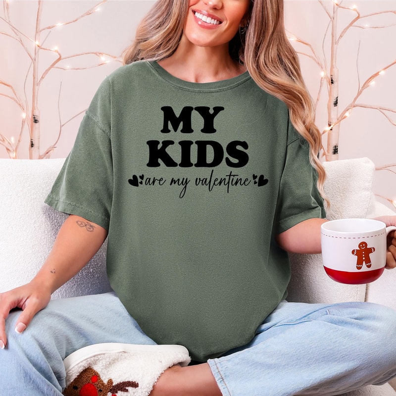 Custom Comfort Colors Valentine Shirt Personalized Love Heart Valentine Tee For Couples Women 1