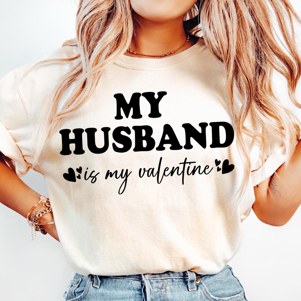 Custom Comfort Colors Valentine Shirt Personalized Love Heart Valentine Tee For Couples Women 0