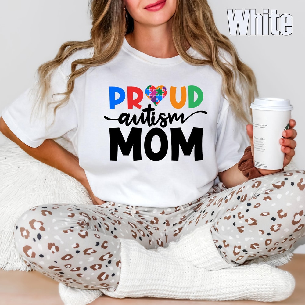 Comfort Colors Proud Autism Mom Shirt Autism Awareness Puzzle Heart Tee Neurodiversity Family Gift 1