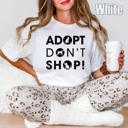 comfort colors animal lover shirt – adopt dont shop pet rescue tee, dog & cat adoption awareness graphic shirt