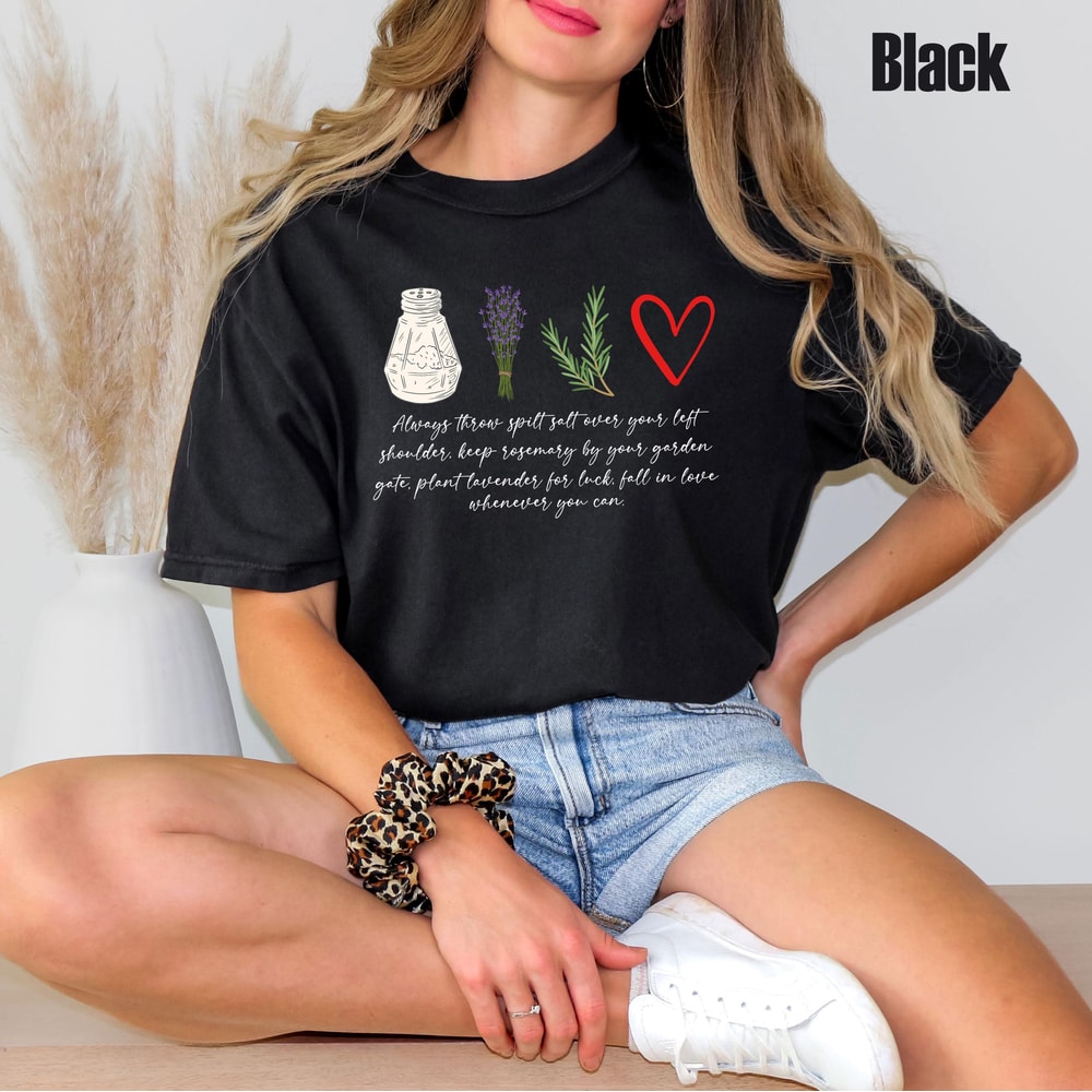 Comfort Colors Botanical Lucky Shirt Lavender Rosemary Graphic Tee Cottagecore Aesthetic Shirt Gift 1