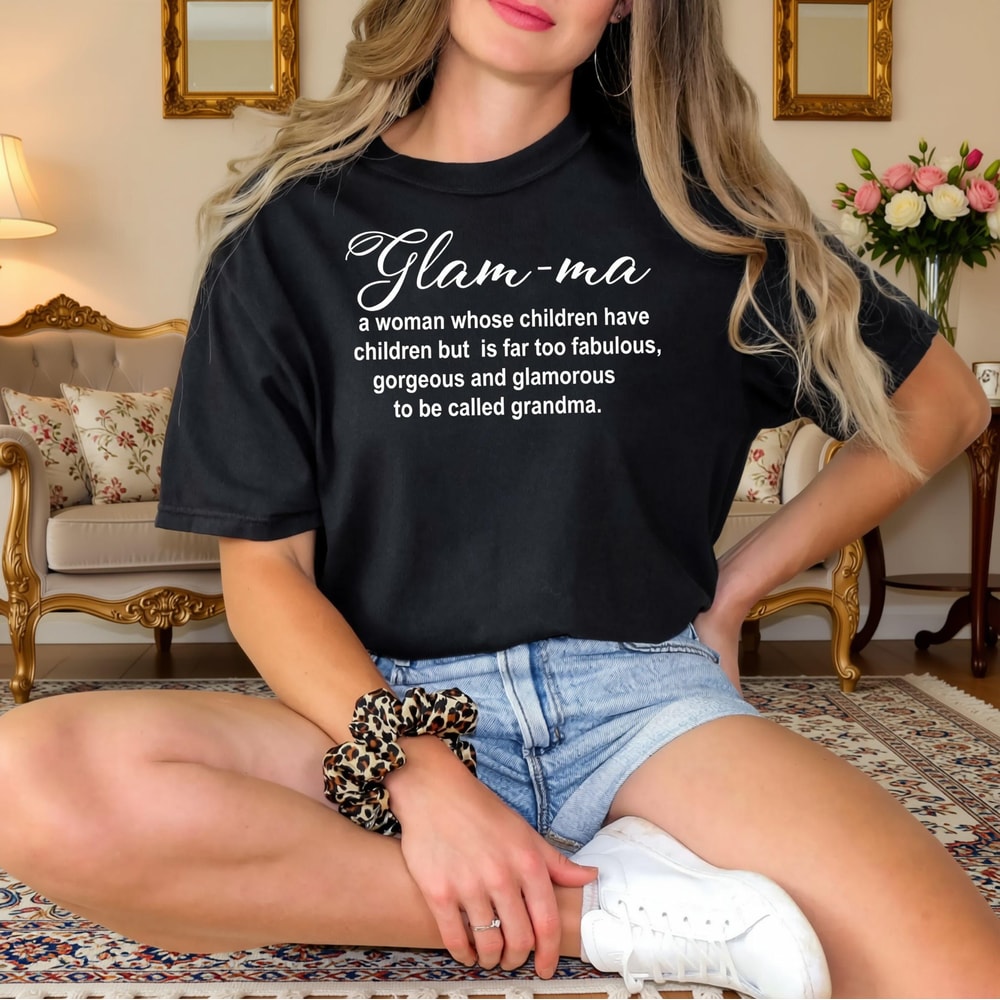 Comfort Colors GlamMa Shirt Glamorous Grandma Tee Stylish Nana Chic Funny Grandma Gift Shirt 0