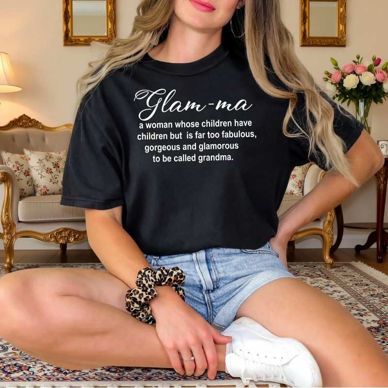 Comfort Colors GlamMa Shirt Glamorous Grandma Tee Stylish Nana Chic Funny Grandma Gift Shirt 0
