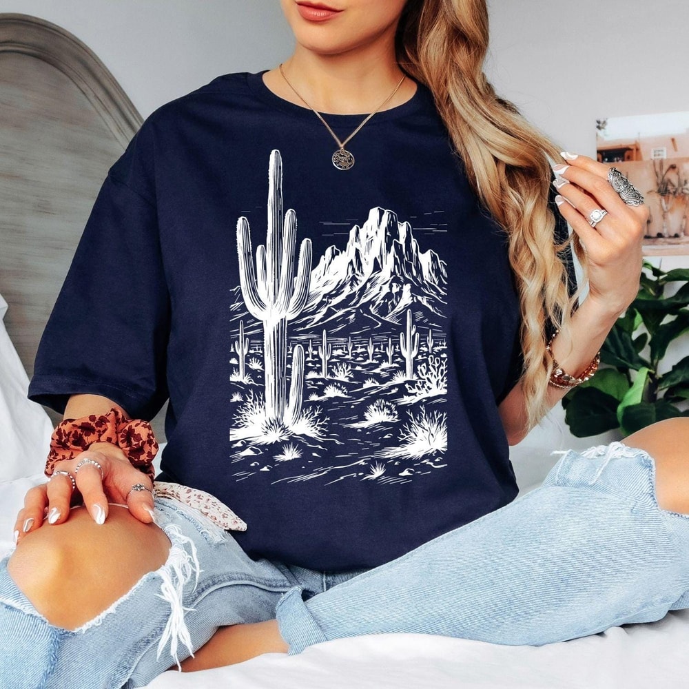 Arizona Desert Shirt Desert Cactus Tee Boho Southwest Vintage Graphic Tee 1