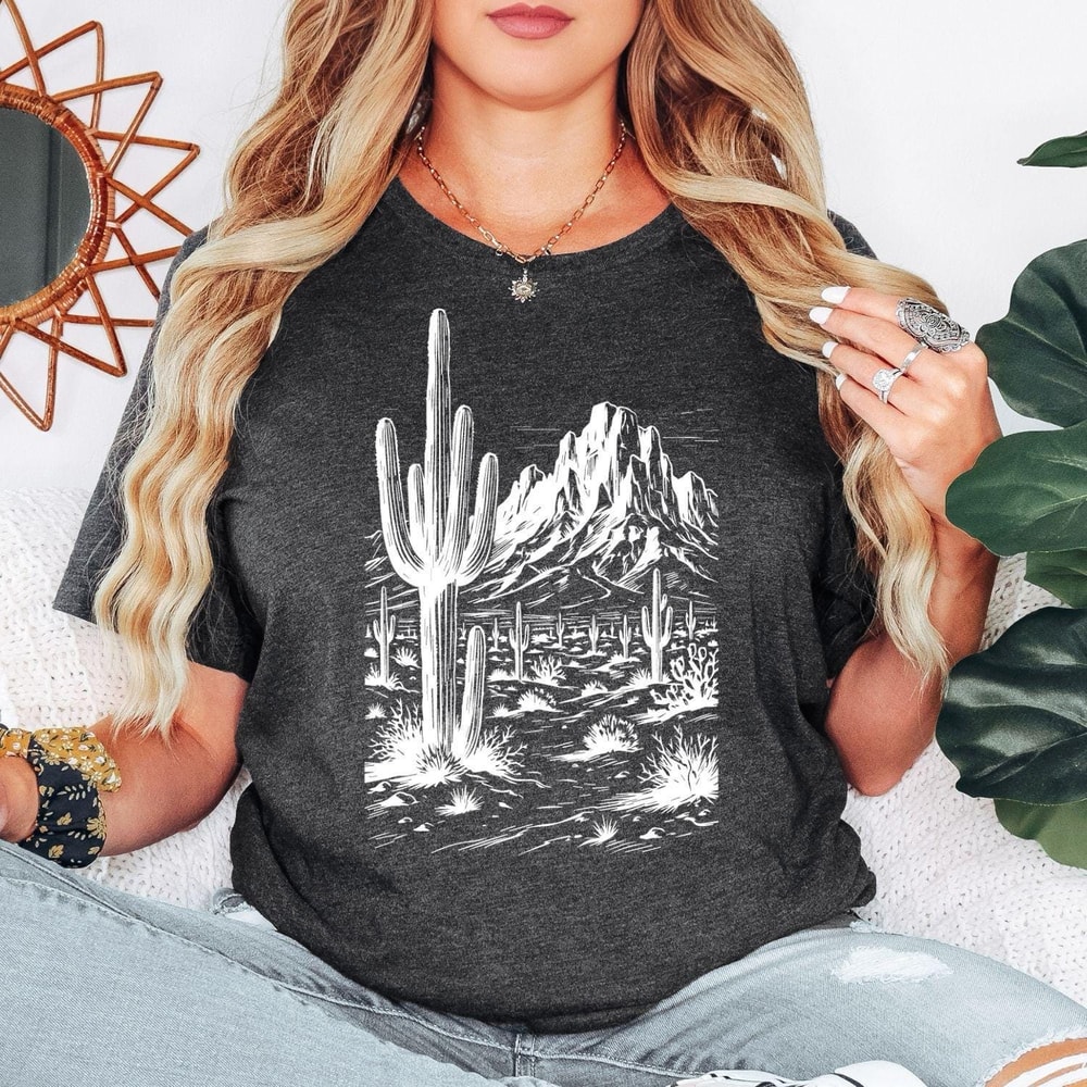 Arizona Desert Shirt Desert Cactus Tee Boho Southwest Vintage Graphic Tee 3