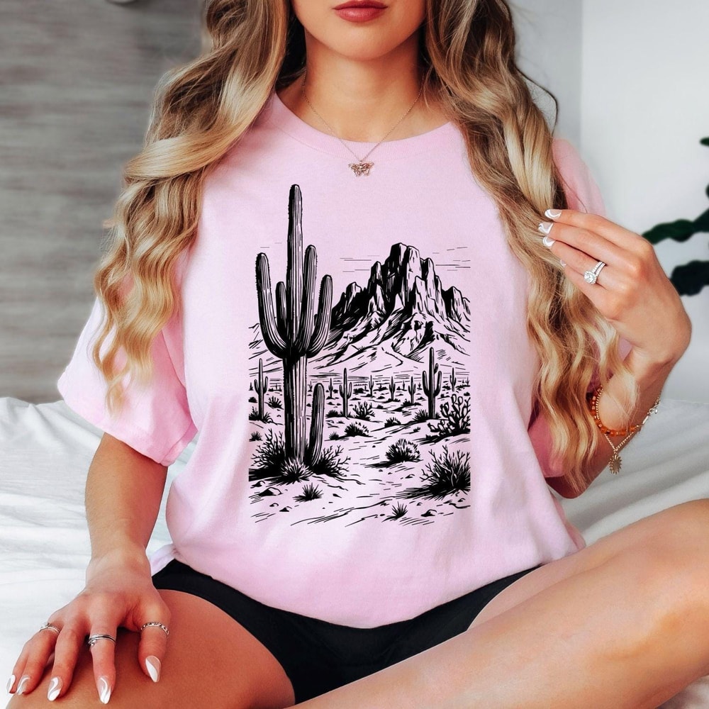 Arizona Desert Shirt Desert Cactus Tee Boho Southwest Vintage Graphic Tee 5