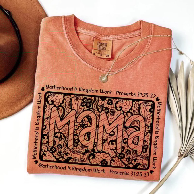 Comfort Colors Mama Christian Shirt Motherhood Is Kingdom Work Proverbs 31 Faith Mom Tee 4