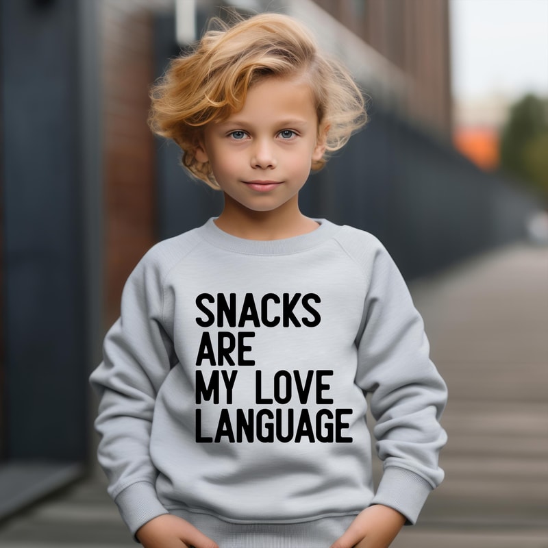 Snacks Are My Love Language Toddler Sweatshirt Funny Valentine Kids Hoodie Gift 1
