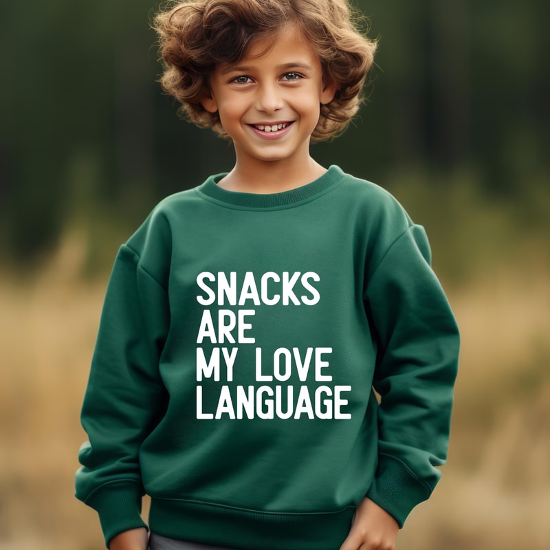 Snacks Are My Love Language Toddler Sweatshirt Funny Valentine Kids Hoodie Gift 2