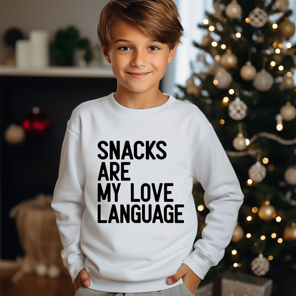 Snacks Are My Love Language Toddler Sweatshirt Funny Valentine Kids Hoodie Gift 4