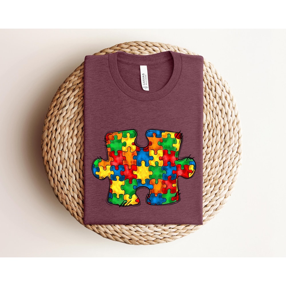 Colorful Autism Puzzle Shirt For Moms Soft Autism Awareness Tee Gift 0