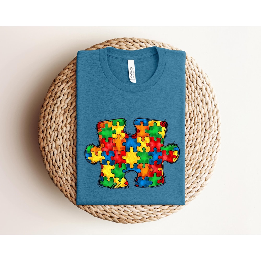 Colorful Autism Puzzle Shirt For Moms Soft Autism Awareness Tee Gift 3