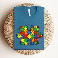 colorful autism puzzle shirt for moms soft autism awareness tee gift