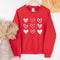 Nine Hearts Valentines Day Sweatshirt Womens Cute Heart Crewneck Romantic Pullover 0