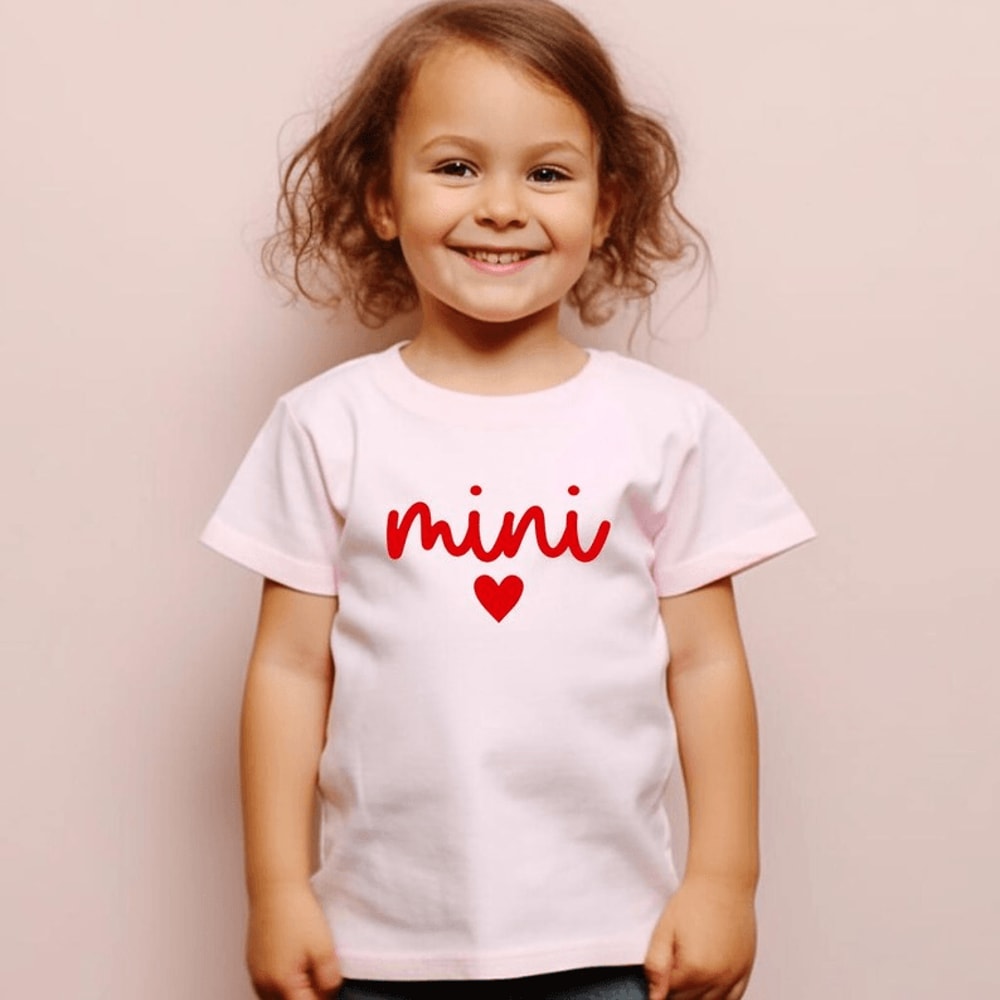 Mama Mini Valentines Day Shirts Matching Mother Daughter Heart Outfit Gift Set 0