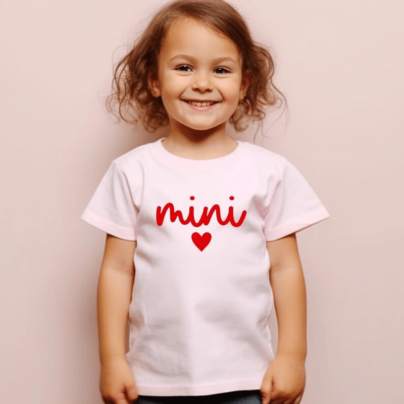 Mama Mini Valentines Day Shirts Matching Mother Daughter Heart Outfit Gift Set 0