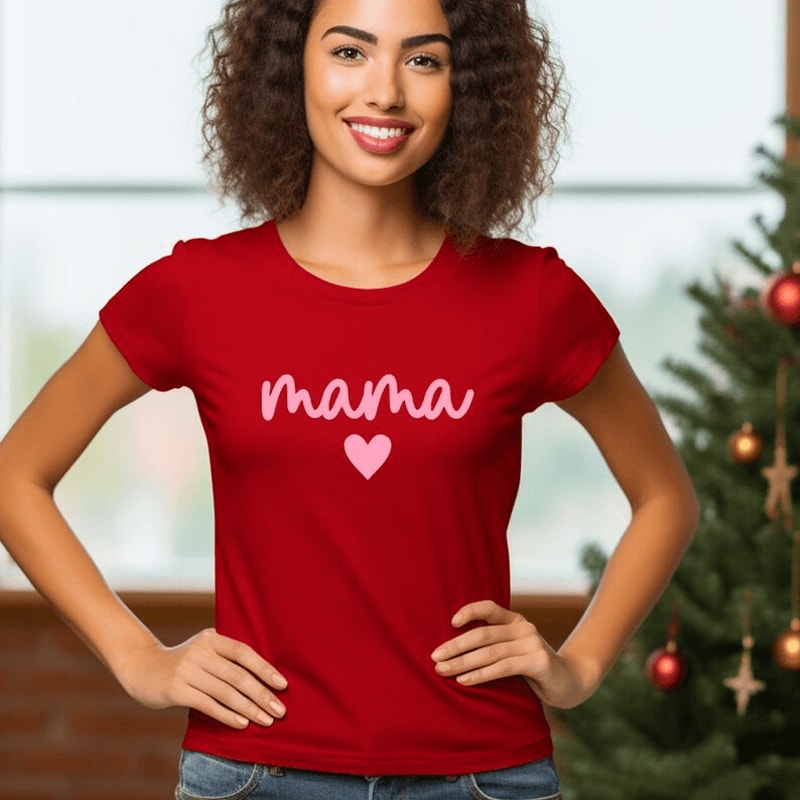 Mama Mini Valentines Day Shirts Matching Mother Daughter Heart Outfit Gift Set 1
