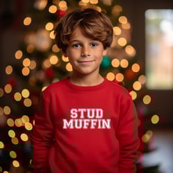 stud muffin sweatshirt | boys valentines day crewneck cute heart gift outfit