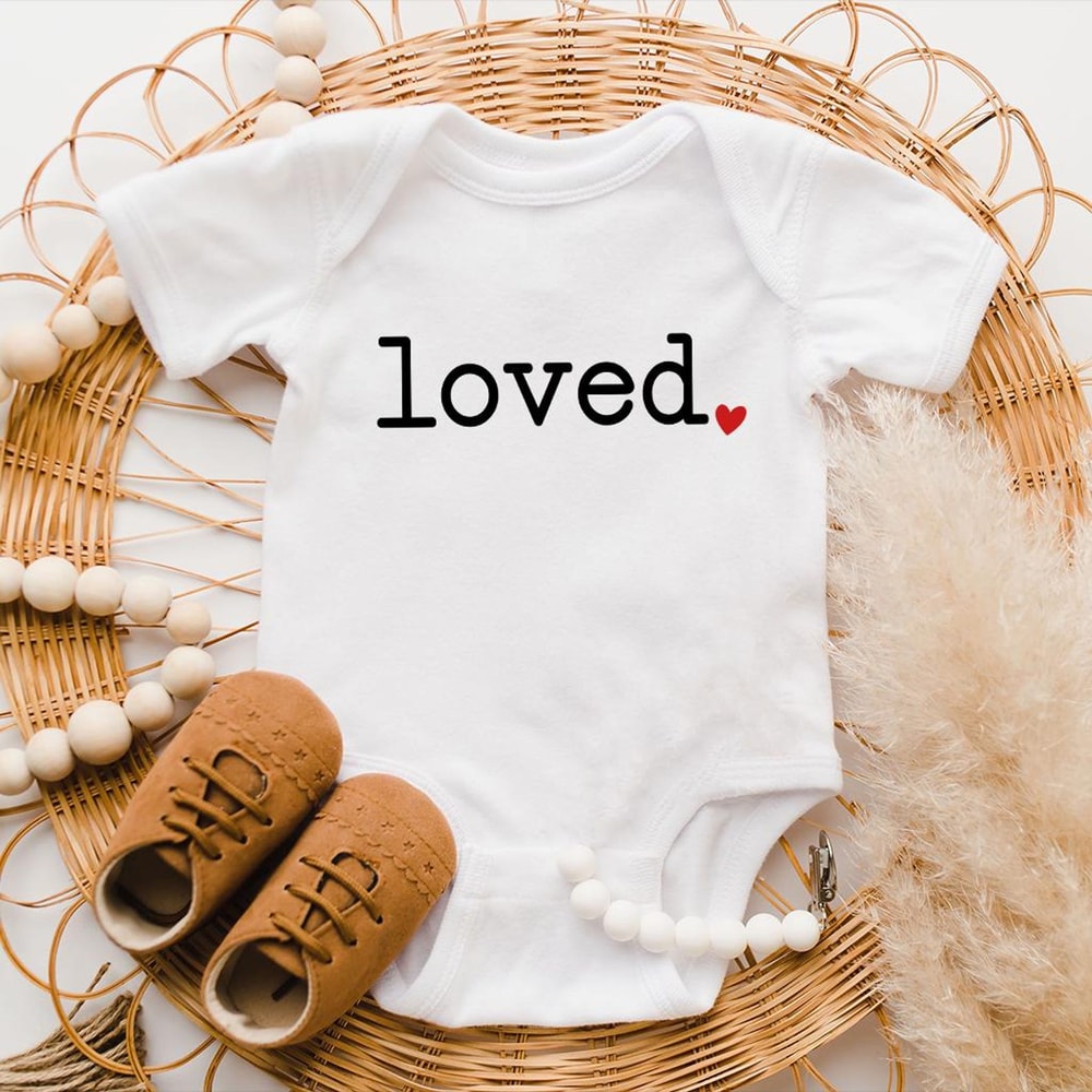 I Am Loved Valentines Day Toddler Shirt Cute Loved Kids Raglan Onesie Unisex Outfit 1