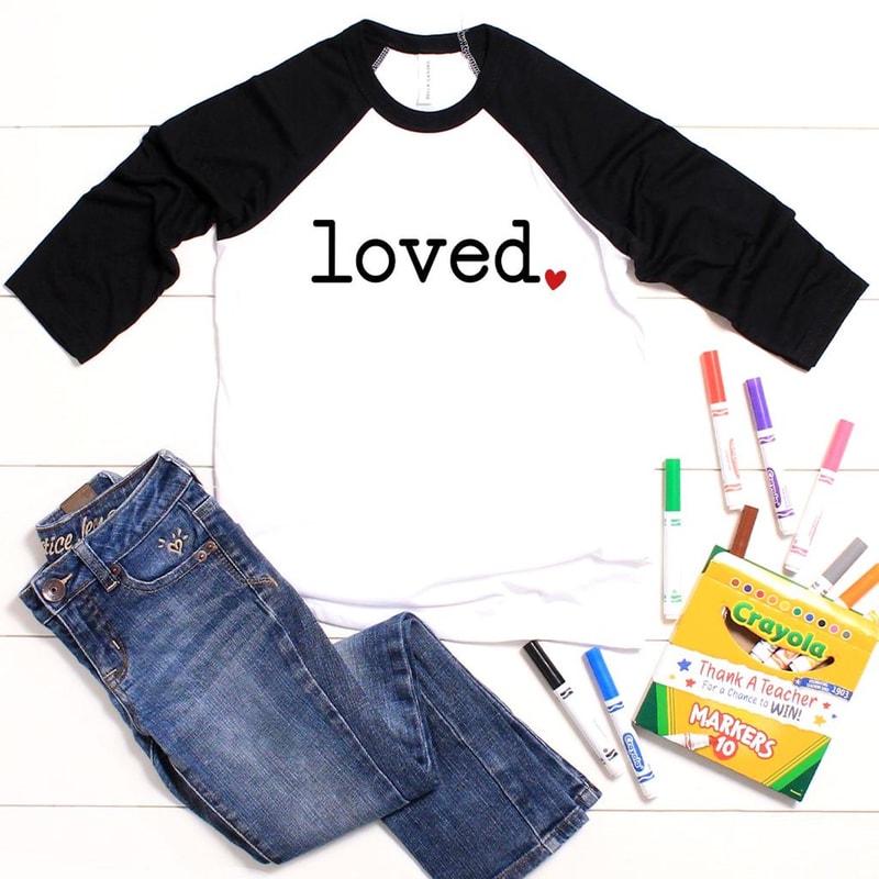 I Am Loved Valentines Day Toddler Shirt Cute Loved Kids Raglan Onesie Unisex Outfit 3